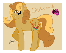 Size: 1396x1134 | Tagged: safe, artist:darkangelpuppet01, imported from derpibooru, butterscotch (g1), butterscotch (g3), earth pony, eyeshadow, female, g1, g1 to g4, g3, g3 to g4, g4, generation leap, heart eyes, makeup, solo, wingding eyes
