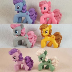 Size: 1024x1024 | Tagged: safe, artist:ladysatine2004, imported from derpibooru, blossom, blue belle, butterscotch (g1), cotton candy (g1), minty (g1), snuzzle, blind bag, custom, customized toy, g1, irl, original six, photo, toy