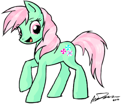 Size: 455x391 | Tagged: safe, artist:omg-chibi, imported from derpibooru, minty, pony, female, g3, g3 to g4, g4, generation leap, simple background, solo, transparent background