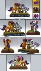 Size: 1047x1808 | Tagged: safe, artist:ubrosis, imported from derpibooru, apple bloom, scootaloo, sweetie belle, both cutie marks, cutie mark, cutie mark crusaders, sculpture, the cmc's cutie marks, traditional art