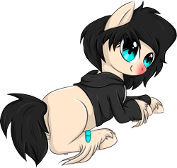 Size: 1704x1612 | Tagged: safe, artist:violentdreamsofmine, imported from derpibooru, oc, oc only, oc:kalel, earth pony, pony, clothes, female, hoodie, mare, prone, simple background, solo, transparent background, unshorn fetlocks