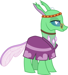 Size: 3001x3312 | Tagged: safe, artist:cloudy glow, artist:cloudyglow, imported from derpibooru, free love (changedling), changedling, changeling, to change a changeling, .ai available, clothes, hippieling, pince-nez, simple background, smiling, solo, transparent background, tymbal, vector