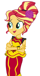 Size: 377x717 | Tagged: safe, imported from derpibooru, screencap, sunset shimmer, dance magic, equestria girls, spoiler:eqg specials, alternate hairstyle, bracelet, clothes, cropped, dress, female, flamenco, flower