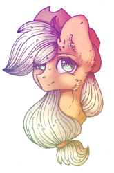 Size: 1825x2773 | Tagged: safe, artist:keksik143, imported from derpibooru, applejack, earth pony, pony, cheek fluff, ear fluff, female, hat, looking at you, mare, ponytail, simple background, smiling, solo, white background