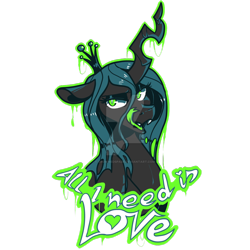 Size: 1024x1024 | Tagged: safe, artist:crownedspade, imported from derpibooru, queen chrysalis, changeling, changeling queen, bust, crown, design, deviantart watermark, female, jewelry, obtrusive watermark, portrait, regalia, shirt design, solo, watermark