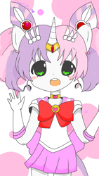 Size: 896x1584 | Tagged: safe, artist:chametzkiwi, imported from derpibooru, sweetie belle, anthro, chibi, clothes, cosplay, costume, female, human facial structure, sailor chibi moon, solo