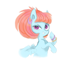 Size: 978x866 | Tagged: safe, artist:pinkablue, imported from derpibooru, windy whistles, pegasus, pony, alternate hairstyle, female, freckles, mare, simple background, sketch, solo, white background, younger