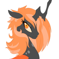 Size: 550x550 | Tagged: safe, artist:snytchell, imported from derpibooru, oc, oc only, oc:aurora void, changeling, bust, changeling oc, female, looking at you, simple background, solo, transparent background