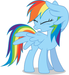 Size: 3720x4070 | Tagged: safe, artist:tomfraggle, imported from derpibooru, rainbow dash, pegasus, pony, absurd resolution, eyes closed, female, frown, gritted teeth, high res, mare, simple background, solo, transparent background, vector, wing hands