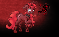 Size: 2289x1432 | Tagged: safe, artist:breeoche, imported from derpibooru, oc, oc only, oc:suki, changeling, cigarette, crying, red changeling, vent art