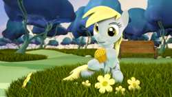 Size: 3840x2160 | Tagged: safe, artist:xppp1n, deleted from derpibooru, imported from derpibooru, derpy hooves, 3d, food, muffin, solo, source filmmaker