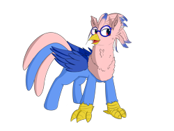 Size: 4000x3000 | Tagged: safe, artist:periodicbrony, imported from derpibooru, oc, oc only, oc:vivian iolani, classical hippogriff, hippogriff, 2018 community collab, derpibooru community collaboration, female, glasses, red eyes, request, simple background, solo, transparent background