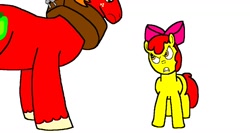 Size: 1214x648 | Tagged: safe, artist:samueljcollins1990, imported from derpibooru, apple bloom, big macintosh, 1000 hours in ms paint, angry, ms paint
