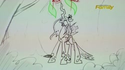 Size: 3416x1920 | Tagged: safe, imported from derpibooru, queen chrysalis, changeling, season 8, the mean 6, spoiler:s08, animatic, female, solo