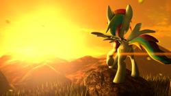 Size: 1920x1080 | Tagged: safe, artist:argodaemon, imported from derpibooru, rainbow dash, pegasus, pony, fanfic:austraeoh, 3d, butt, crepuscular rays, facing away, fanfic, fanfic art, female, mare, plot, rainbutt dash, solo, source filmmaker, story included, trailer, video in description