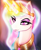 Size: 635x777 | Tagged: safe, artist:aaa-its-spook, artist:spook, derpibooru exclusive, imported from derpibooru, princess celestia, alicorn, bust, crown, female, glowing horn, glowing mane, jewelry, lens flare, lidded eyes, magic, regalia, smiling, smirk, solo