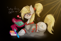 Size: 1748x1181 | Tagged: safe, artist:katafex, imported from derpibooru, oc, oc only, book, clothes, color, commission, cute, digital art, fanart, female, glasses, lineart, nerd, sexy, socks, solo