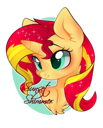 Size: 2047x2530 | Tagged: safe, artist:snow angel, imported from derpibooru, sunset shimmer, pony, unicorn, chest fluff, cute, female, mare, shimmerbetes, solo