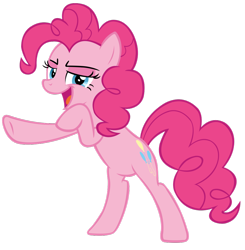 Size: 1024x1043 | Tagged: safe, artist:causenpc, imported from derpibooru, pinkie pie, earth pony, pony, shadow play, bipedal, female, lidded eyes, mare, open mouth, simple background, smug, solo, transparent background, vector