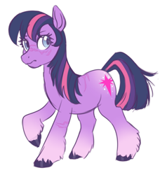 Size: 796x837 | Tagged: safe, artist:frowoppy, artist:miatsukyyy, imported from derpibooru, twilight sparkle, earth pony, pony, leak, spoiler:g5, earth pony twilight, female, g5, g5 concept leak style, g5 concept leaks, mare, scar, simple background, solo, twilight sparkle (g5 concept leak), twilight sparkle (g5), unshorn fetlocks, white background