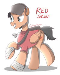 Size: 2000x2500 | Tagged: safe, artist:graytyphoon, imported from derpibooru, pegasus, pony, ponified, scout, solo, team fortress 2