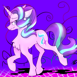 Size: 566x566 | Tagged: safe, artist:meliekko-art, imported from derpibooru, starlight glimmer, pony, unicorn, chest fluff, female, floppy ears, looking at you, mare, raised hoof, raised leg, solo