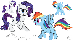 Size: 1920x1080 | Tagged: safe, imported from derpibooru, rainbow dash, rarity, pegasus, pony, unicorn, :p, practice, raised hoof, simple background, tongue out, trace, transparent background