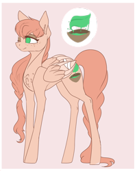 Size: 1606x2011 | Tagged: safe, artist:holoriot, imported from derpibooru, oc, oc only, oc:marigold leaf, pegasus, pony, chest fluff, female, freckles, mare, offspring, one eye closed, parent:big macintosh, parent:fluttershy, parents:fluttermac, simple background, solo