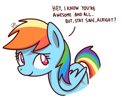 Size: 1280x1024 | Tagged: safe, artist:sugar morning, derpibooru exclusive, imported from derpibooru, rainbow dash, pegasus, pony, awesome, cute, dashabetes, female, mare, positive ponies, signature, simple background, talking, talking to viewer, white background, wholesome