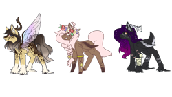 Size: 1024x576 | Tagged: safe, artist:akiiichaos, imported from derpibooru, oc, oc only, deer pony, original species, pegasus, antlers, colored wings, female, glimmer wings, mare, multicolored wings, simple background, sparkly wings, transparent background