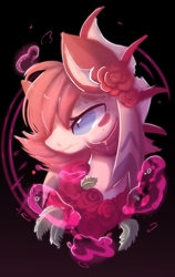 Size: 1639x2597 | Tagged: safe, artist:nutty-stardragon, imported from derpibooru, oc, oc only, oc:velvet rose, sea pony, female, flower, flower in hair, magic, mare, solo, water