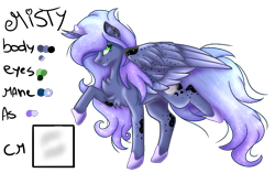 Size: 1350x850 | Tagged: safe, artist:morries123, imported from derpibooru, oc, oc only, oc:misty, alicorn, pony, female, mare, offspring, parent:princess luna, raised hoof, raised leg, reference sheet, simple background, solo, transparent background