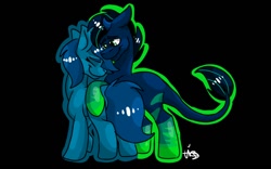 Size: 1280x800 | Tagged: safe, artist:lordofthefeathers, imported from derpibooru, oc, oc only, dracony, earth pony, hybrid, pony, eyes closed, female, male, mare, oc x oc, shipping, smiling, stallion, straight