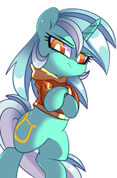 Size: 1225x1868 | Tagged: safe, artist:php69, imported from derpibooru, lyra heartstrings, pony, unicorn, bipedal, clothes, crossed hooves, cute, female, hoodie, lyrabetes, mare, serious, serious face, simple background, solo, sweater, transparent background