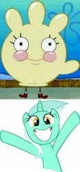 Size: 779x1670 | Tagged: safe, imported from derpibooru, lyra heartstrings, anthropology-with-lyra, glove world, glovey glove, hand, meme, roller cowards, spongebob squarepants, that pony sure does love hands