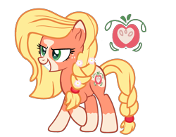 Size: 2167x1691 | Tagged: safe, artist:paintdashyt, imported from derpibooru, applejack, pony, leak, spoiler:g5, applejack (g5 concept leak), applejack (g5), blaze (coat marking), braid, braided tail, coat markings, cutie mark, facial markings, female, flower, flower in hair, g5, g5 concept leak style, g5 concept leaks, simple background, socks (coat marking), socks (coat markings), solo, transparent background