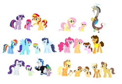 Size: 1076x743 | Tagged: safe, artist:para-keat, imported from derpibooru, applejack, caramel, cheese sandwich, discord, fancypants, fluttershy, pinkie pie, rainbow dash, rarity, soarin', spike, sunset shimmer, twilight sparkle, oc, oc:candy apple, oc:chocolate cheesecake, oc:emerald, oc:fairy floss, oc:lightning blitz, oc:lionheart, oc:moonlight horizon, oc:toffee apple, oc:whirlwind flash, alicorn, draconequus, dracony, dragon, hybrid, pony, base used, carajack, cheesepie, discoshy, female, interspecies offspring, lesbian, magical lesbian spawn, male, mane seven, mane six, next generation, offspring, parent:applejack, parent:caramel, parent:discord, parent:fluttershy, parent:rainbow dash, parent:rarity, parent:soarin', parent:spike, parent:sunset shimmer, parent:twilight sparkle, parents:carajack, parents:discoshy, parents:soarindash, parents:sparity, parents:sunsetsparkle, raripants, shipping, simple background, soarindash, sparity, straight, sunsetsparkle, twilight sparkle (alicorn), white background