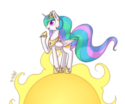 Size: 1920x1600 | Tagged: safe, artist:dsp2003, imported from derpibooru, princess celestia, alicorn, pony, crown, female, mare, open mouth, raised hoof, regalia, simple background, sun, tangible heavenly object, transparent background