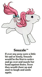 Size: 550x1000 | Tagged: safe, imported from derpibooru, snuzzle, g1, g1 backstory, my little pony fact file, official