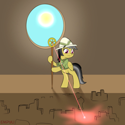 Size: 1000x1000 | Tagged: safe, artist:empyu, imported from derpibooru, daring do, pony, 30 minute art challenge, female, indiana jones, raiders of the lost ark, solo, staff of ra