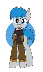 Size: 1536x2560 | Tagged: safe, artist:xphil1998, imported from derpibooru, oc, oc only, oc:trigger hooves, earth pony, pony, clothes, jacket, scarf, solo