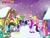 Size: 800x600 | Tagged: safe, artist:user15432, imported from derpibooru, applejack, fluttershy, pinkie pie, rainbow dash, rarity, twilight sparkle, alicorn, pony, bundled up for winter, clothes, dressup, dressup game, earmuffs, egirlgames.net, mane six, rainbow socks, scarf, snow, snowfall, snowflake, socks, striped socks, twilight sparkle (alicorn), warm clothing, winter, winter outfit, wintertime