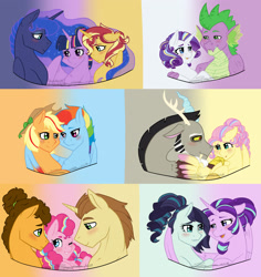 Size: 2221x2351 | Tagged: safe, artist:tejedora, imported from derpibooru, applejack, cheese sandwich, coloratura, discord, donut joe, fluttershy, pinkie pie, princess luna, rainbow dash, rarity, spike, starlight glimmer, sunset shimmer, twilight sparkle, alicorn, dragon, alicornified, appledash, bisexual, cheesejoe, cheesepie, cheesepiejoe, cologlimmer, crack shipping, discoshy, female, gay, hug, lesbian, lunashimmer, lunashimmerlight, male, mane seven, mane six, meme, older, ot3, otp, pinkie pie gets all the stallions, pinkiejoe, polyamory, race swap, rainbow power, shimmercorn, shipping, sparity, starlicorn, straight, sunsetsparkle, twiluna, winghug, xk-class end-of-the-world scenario