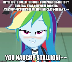 Size: 585x499 | Tagged: safe, imported from derpibooru, rainbow dash, equestria girls, grammar error, image macro, meme