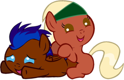 Size: 528x341 | Tagged: safe, artist:princess sparkly cuddler, imported from derpibooru, oc, oc only, oc:ginger slice, oc:nimble wing, earth pony, pegasus, pony, babies, baby, baby ponies, baby pony, colt, duo, female, filly, foal, male, simple background, transparent background