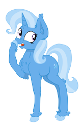 Size: 2675x4094 | Tagged: safe, artist:paskanaakka, derpibooru exclusive, imported from derpibooru, trixie, unicorn, chest fluff, colored hooves, ear fluff, female, leg fluff, mare, nose wrinkle, simple background, smiling, solo, transparent background, unshorn fetlocks