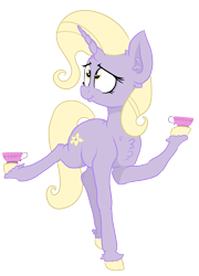 Size: 2859x3967 | Tagged: safe, artist:paskanaakka, derpibooru exclusive, imported from derpibooru, blossom delight, jasmine tea, unicorn, chest fluff, colored hooves, cup, ear fluff, female, mare, simple background, smiling, solo, teacup, transparent background, unshorn fetlocks