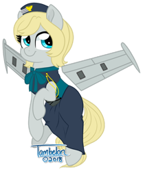 Size: 600x722 | Tagged: safe, artist:tambelon, imported from derpibooru, oc, oc only, oc:rafale, original species, plane pony, pony, clothes, female, mare, plane, simple background, solo, transparent background