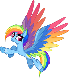 Size: 5000x5671 | Tagged: safe, artist:orin331, imported from derpibooru, rainbow dash, pegasus, pony, leak, spoiler:g5, absurd resolution, colored wings, feathered fetlocks, female, flying, g5, g5 concept leak style, g5 concept leaks, multicolored wings, rainbow dash (g5 concept leak), rainbow dash (g5), rainbow wings, simple background, solo, transparent background, vector