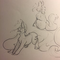 Size: 1280x1280 | Tagged: safe, artist:greyscaleart, imported from derpibooru, applejack, pony, female, monochrome, solo, traditional art